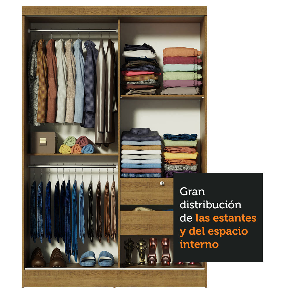 Closet Luke Madesa con 2 Puertas y 2 Espejos MM.