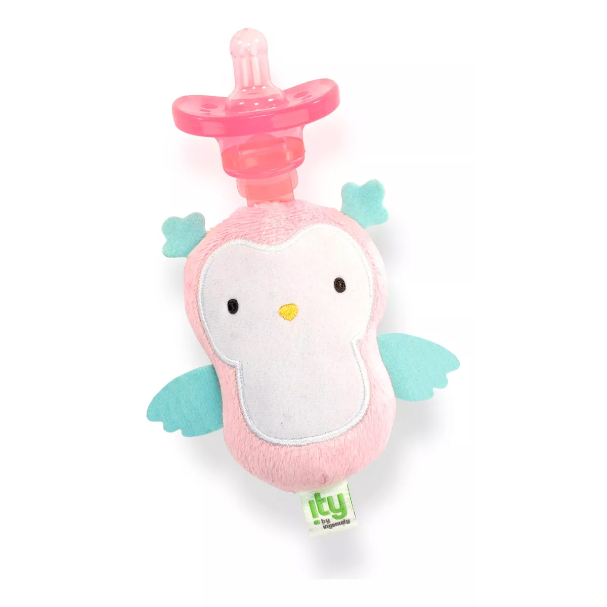 Chupón Con Peluche Ity By Ingenuity 0+ Búho Nally Rosa.