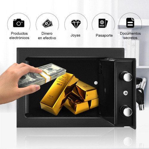 Caja Fuerte Digital De Alta Seguridad Con Código Y Llave.