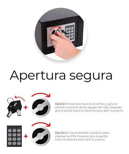 Caja Fuerte Digital De Alta Seguridad Con Código Y Llave.