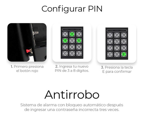 Caja Fuerte Digital De Alta Seguridad Con Código Y Llave.