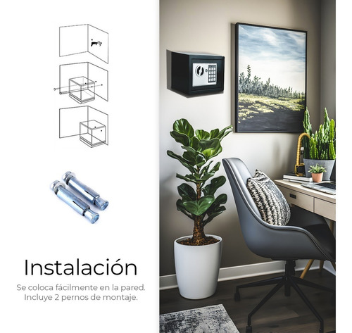 Caja Fuerte Digital De Alta Seguridad Con Código Y Llave.