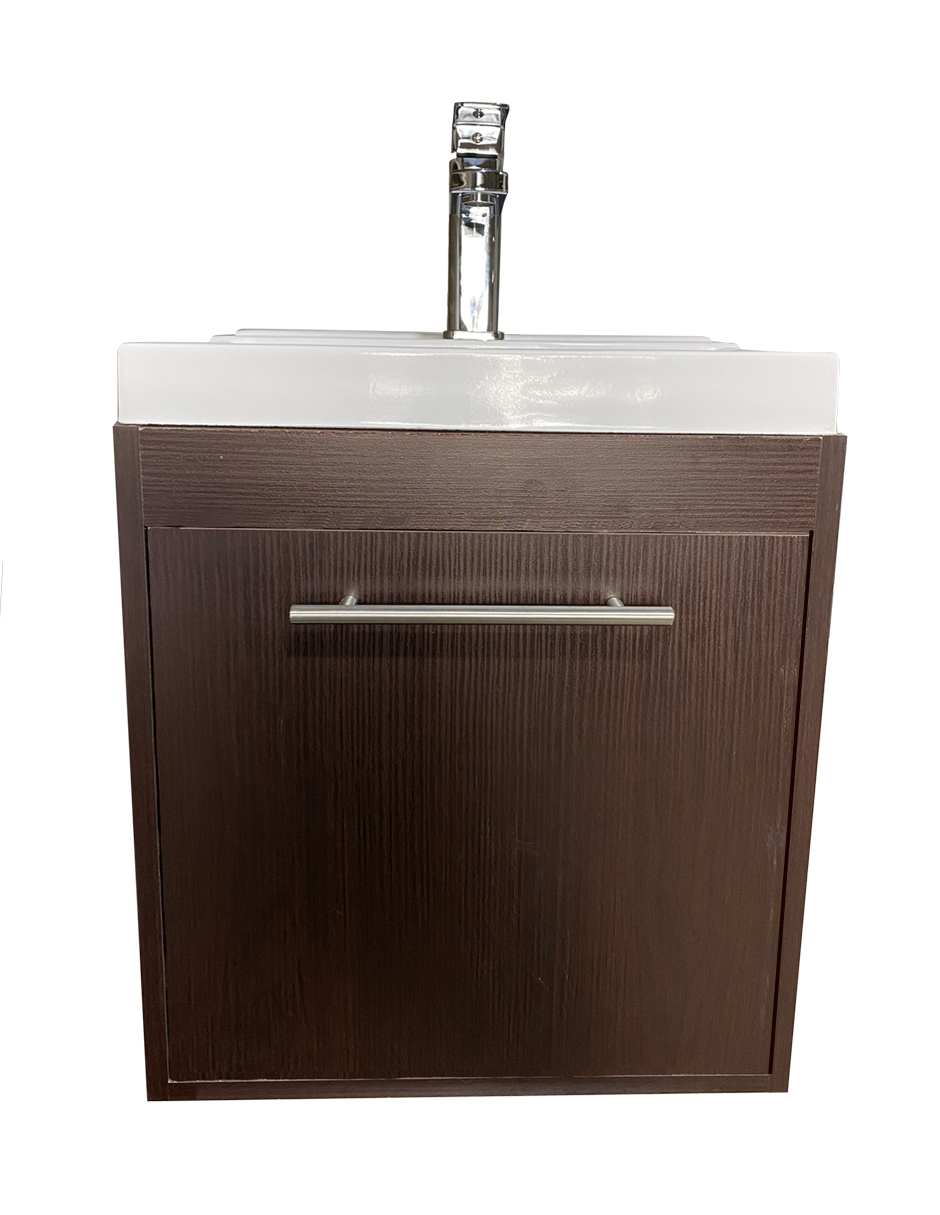 Gabinete 10 Flotante Para Baño Con Lavamanos Rectangular Y Monomando.