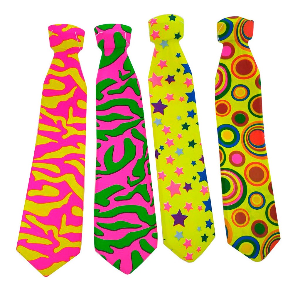 100 Corbata Colores Neón Glow Boda Xv Fiesta Plastico.