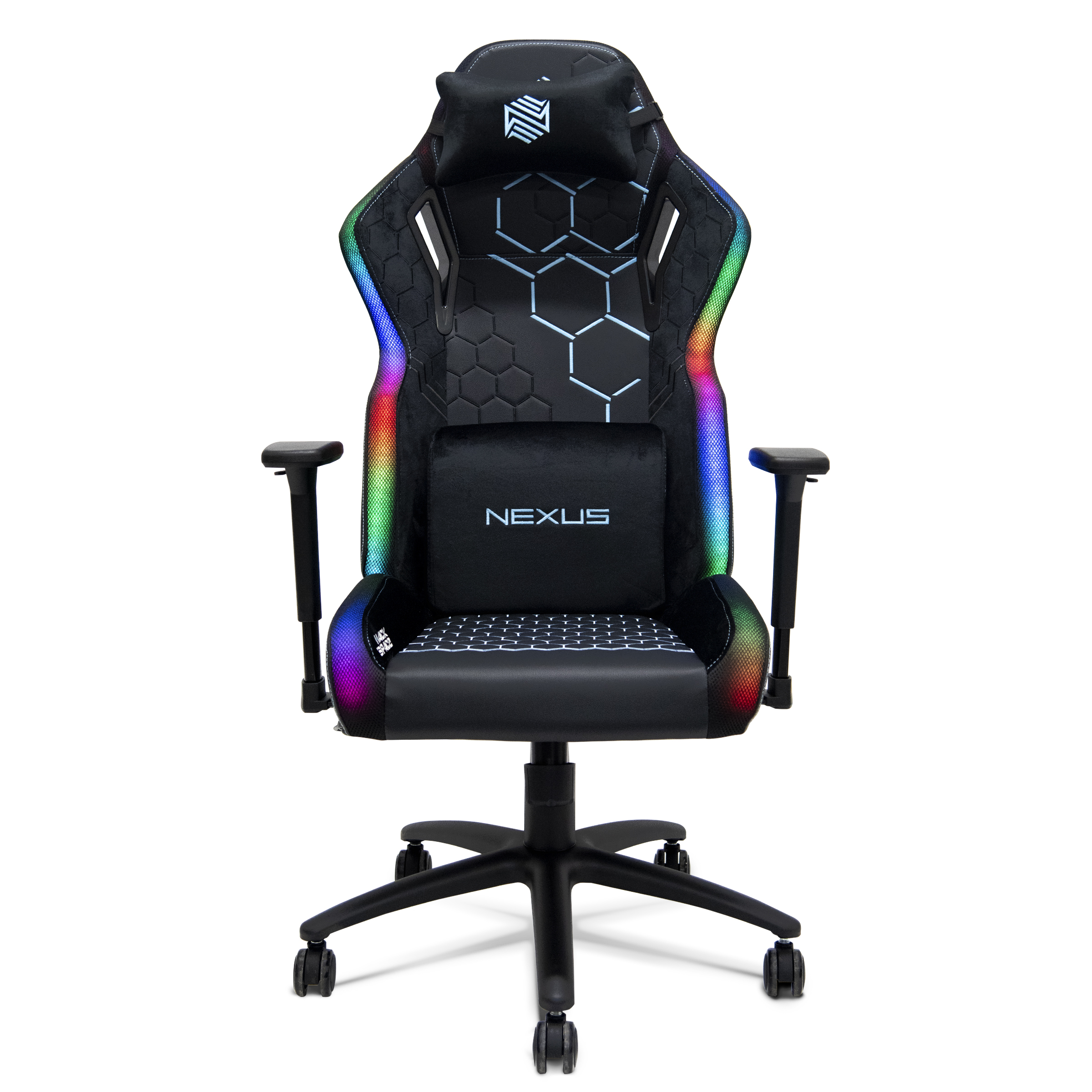 Silla Gamer Nexus Stellar Escritorio Oficina Luz LED RGB (Negro/Azul)