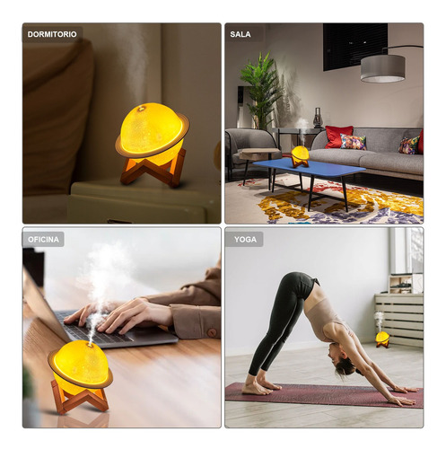 Humidificador Difusor Lámpara Forma Planeta Luna Con 3 Modos.