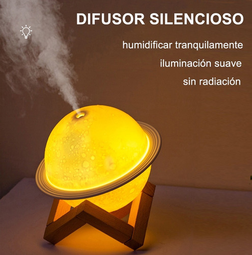 Humidificador Difusor Lámpara Forma Planeta Luna Con 3 Modos.