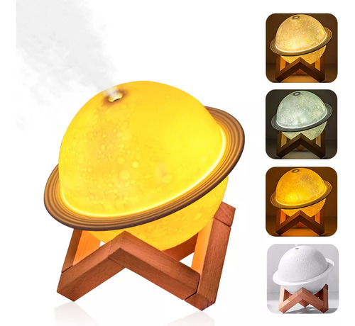 Humidificador Difusor Lámpara Forma Planeta Luna Con 3 Modos.