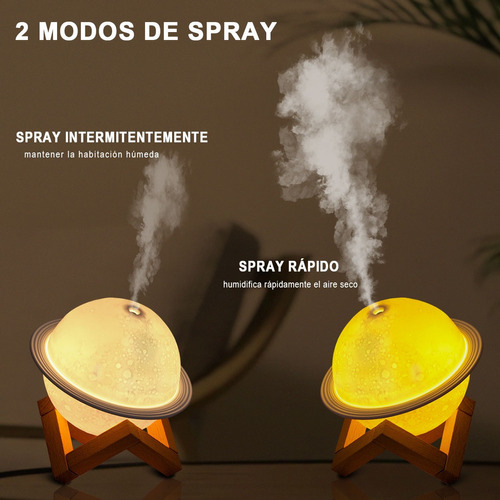Humidificador Difusor Lámpara Forma Planeta Luna Con 3 Modos.