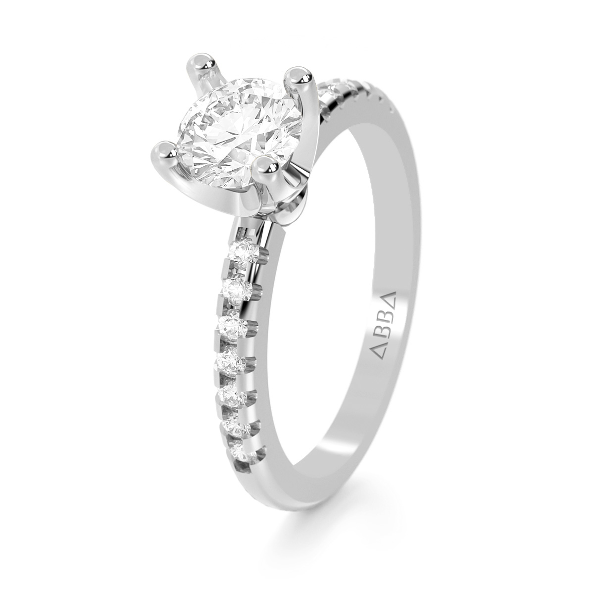 ANILLO DE COMPROMISO 10K ORO BLANCO CON PIEDRA DARELIS ABBA JOYAS.