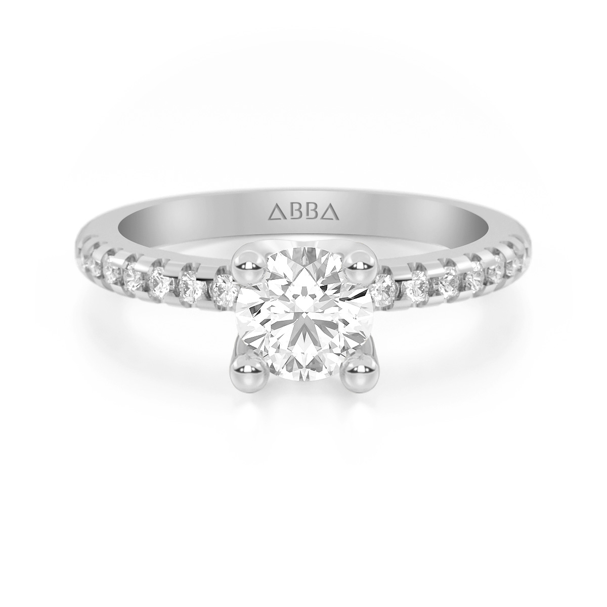 ANILLO DE COMPROMISO 10K ORO BLANCO CON PIEDRA DARELIS ABBA JOYAS.