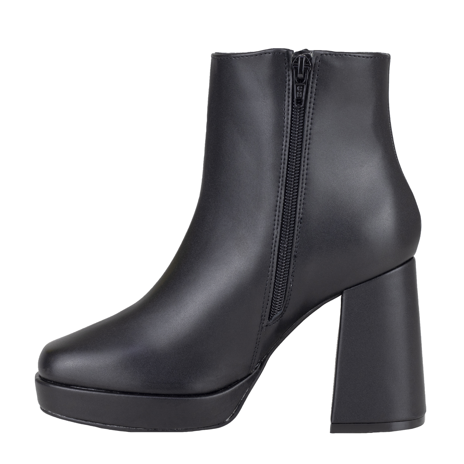 Botines Con Tacón Para Mujer Lady Paulina 25501 Negro Cierre +10cm.