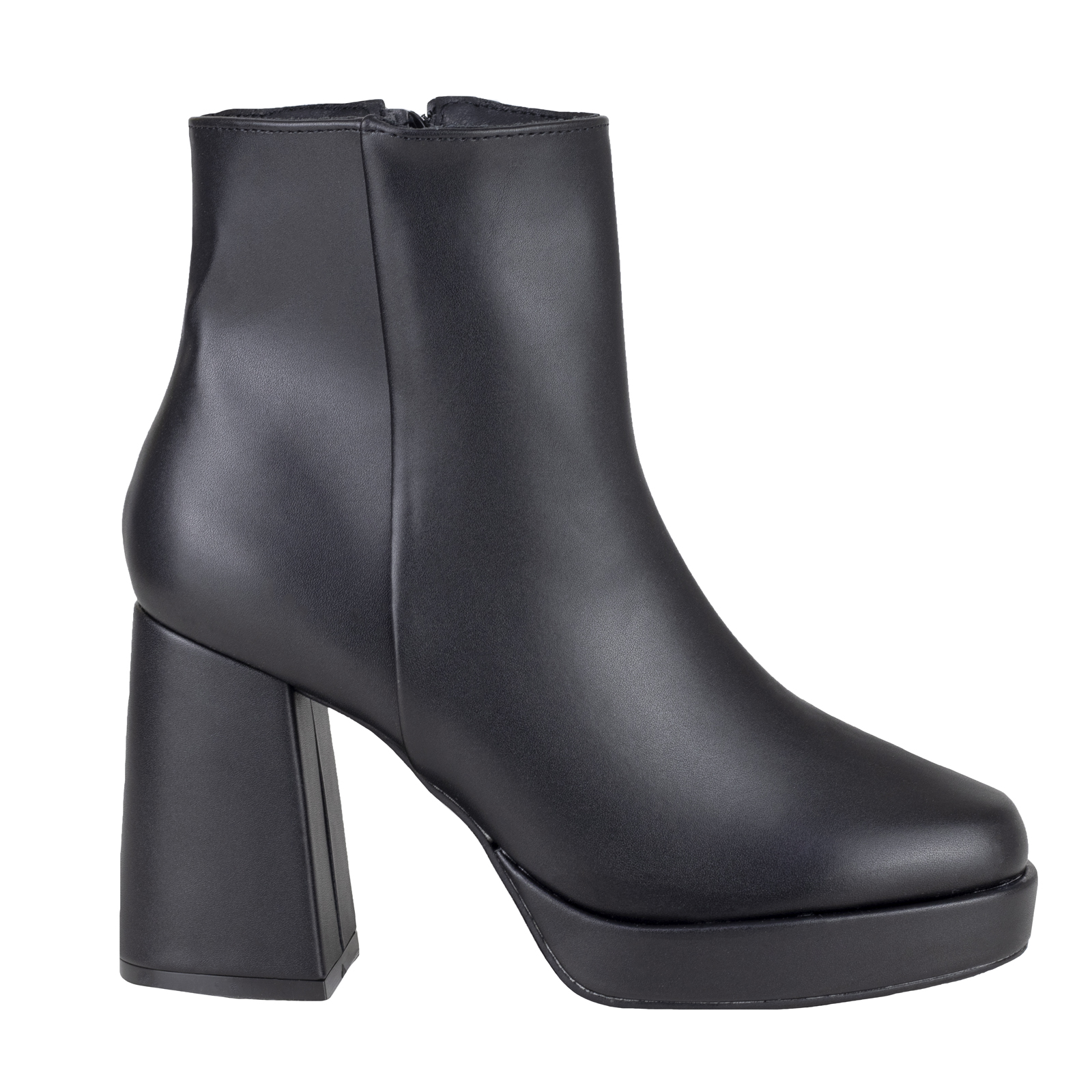 Botines Con Tacón Para Mujer Lady Paulina 25501 Negro Cierre +10cm.