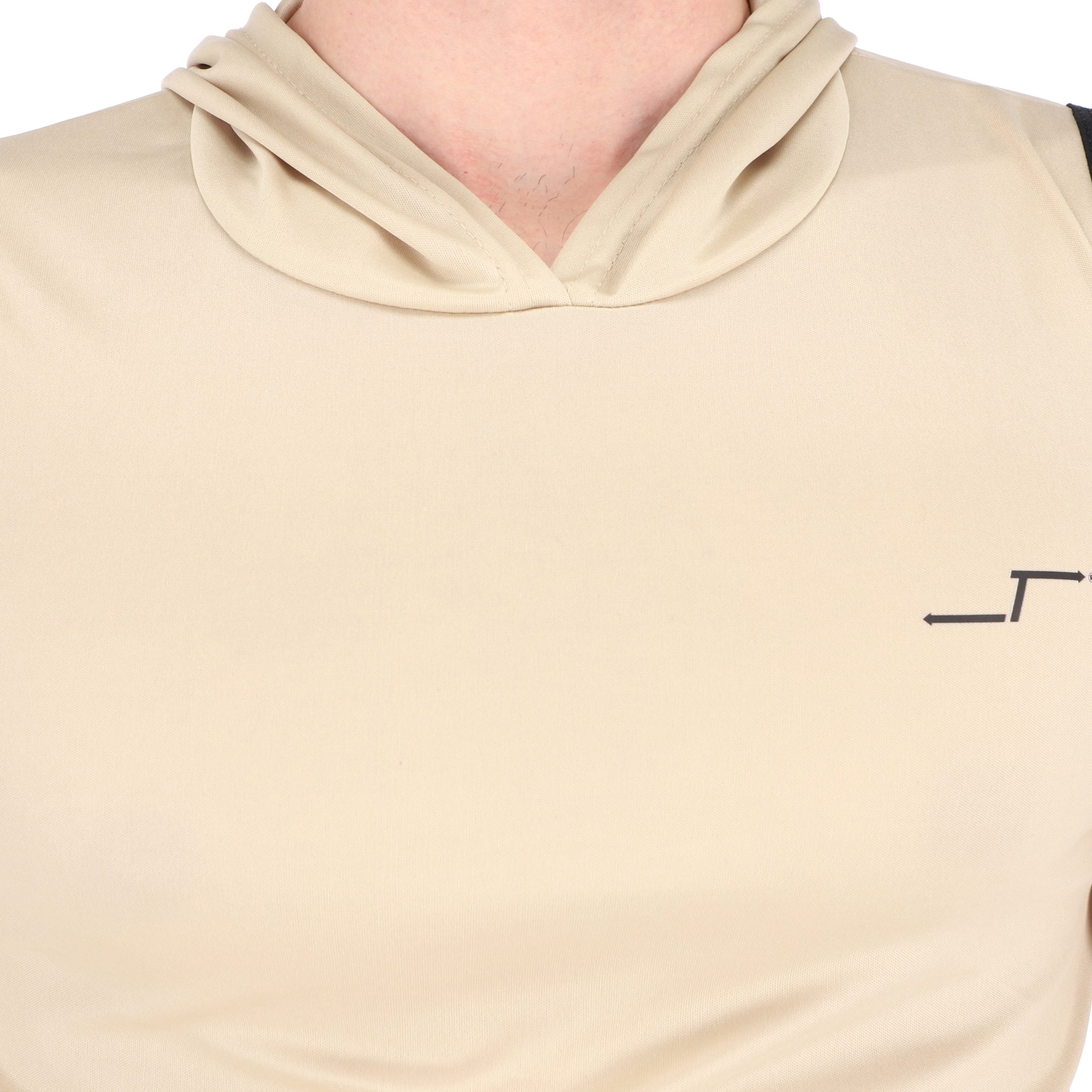 Playera Deportiva Sin Mangas Con Capucha Color Beige Para Hombre CHB Chili Beans Clothing Co..