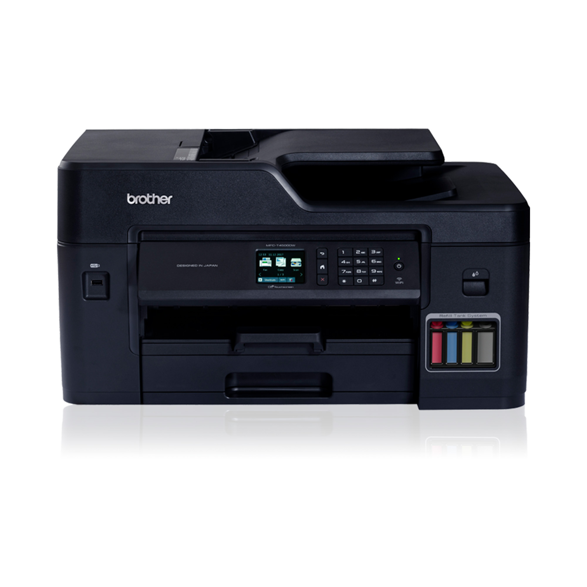 Impresora Multifuncional Brother InkBenefit Tank MFC-T4500DW, Sistema de Tinta Continua, USB, Ethernet, Wi-Fi, Dúplex, 35 ppm Negro, 27 ppm Color.