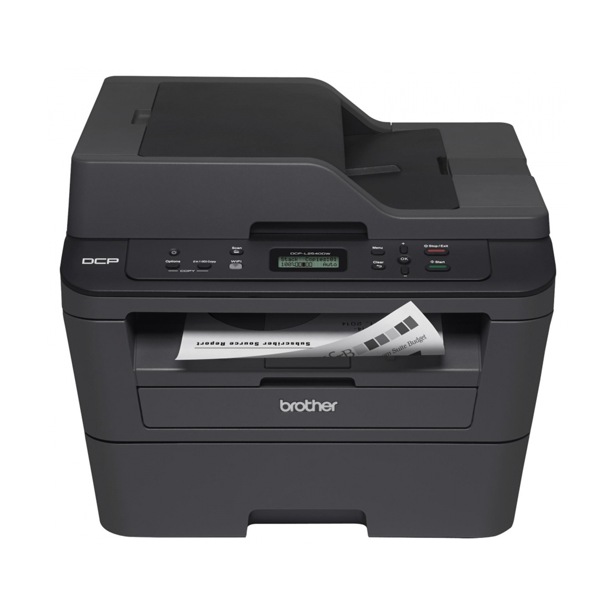 Impresora Multifuncional Brother DCPL2540DW, Mono Láser, USB, Ethernet, Wi-Fi, Dúplex, 30 ppm.