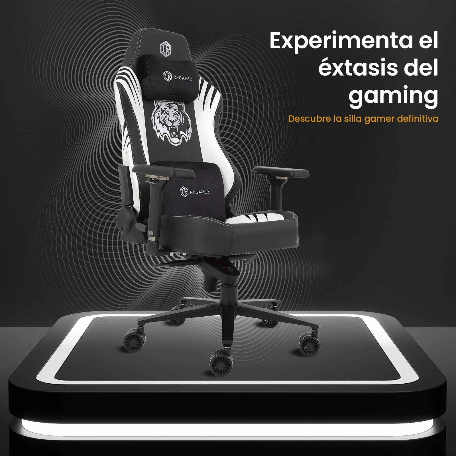 Silla Gamer Premium | Secret | Reclinable | Memory Foam | Magnetica (Dorado)