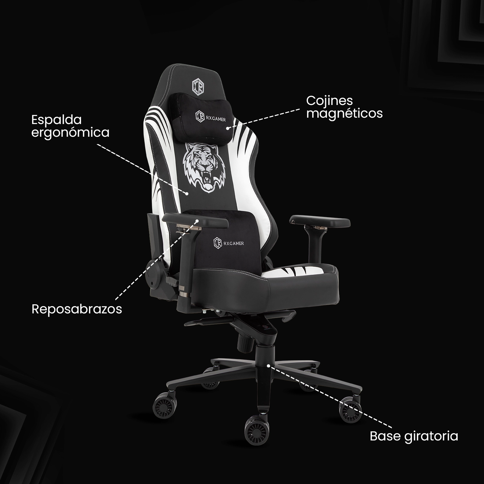 Silla Gamer Premium | Secret | Reclinable | Memory Foam | Magnetica (Dorado)