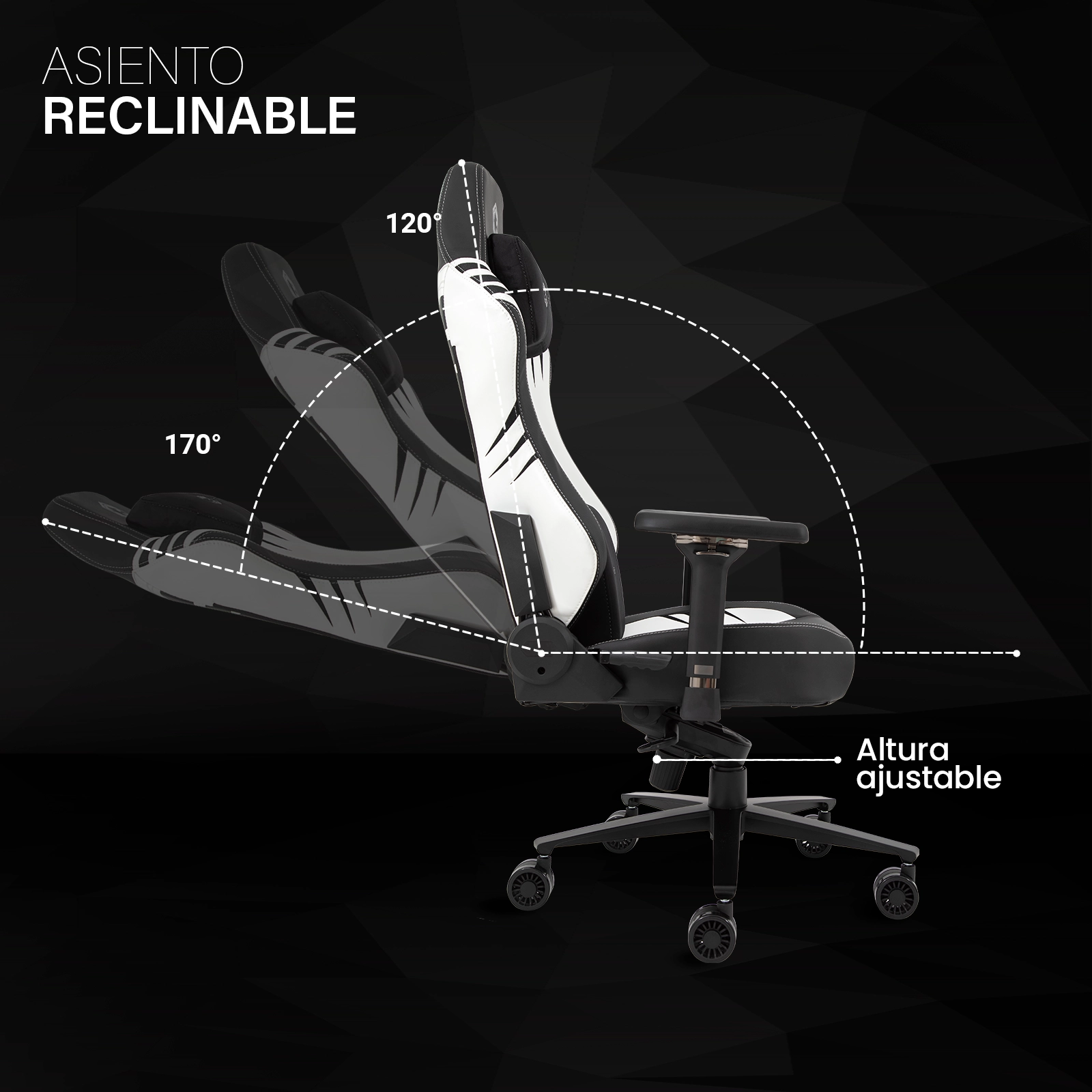 Silla Gamer Premium | Secret | Reclinable | Memory Foam | Magnetica (Dorado)