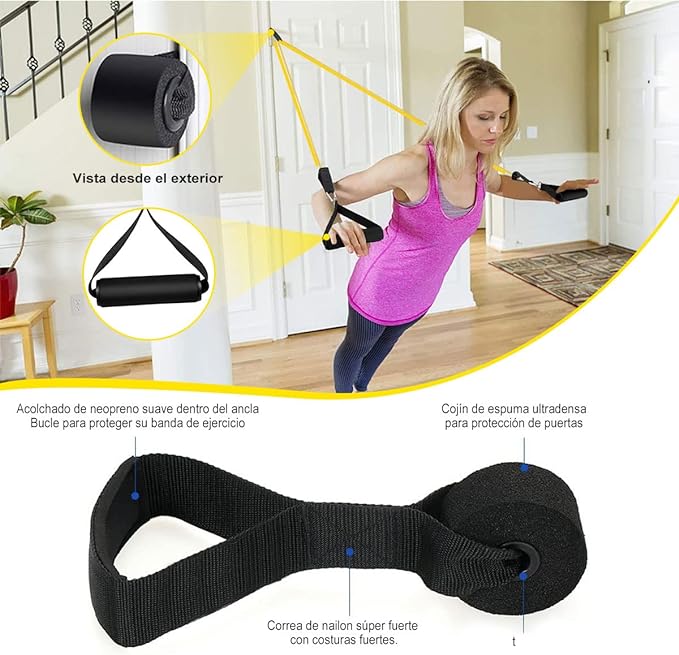 E T EASYTAO Bandas de Resistencia 5PCS(Látex 100% Natural), Ligas de Resistencia para Ejercicio, Fuerte Bandas Elástica para Pull Up & Crossfit - con Ancla de Puerta, 2 Manijas, Ganchos y Bolsa.