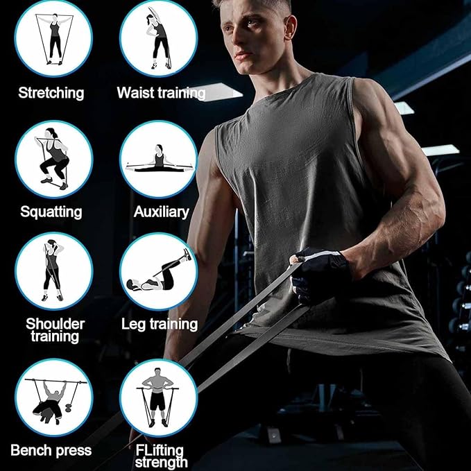JASUVII Bandas de Resistencia, 5Pack Banda elástica Deportiva, Correas de Asistencia para Pull ups, Ligas de Resistencia para Ejercicio, Loop Bands, Bandas Elásticas para Ejercicio en Casa o Gimnasio.