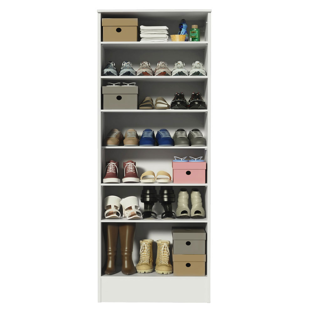 Zapatera Madesa Isis con 1 Puerta y Espejo Blanco.
