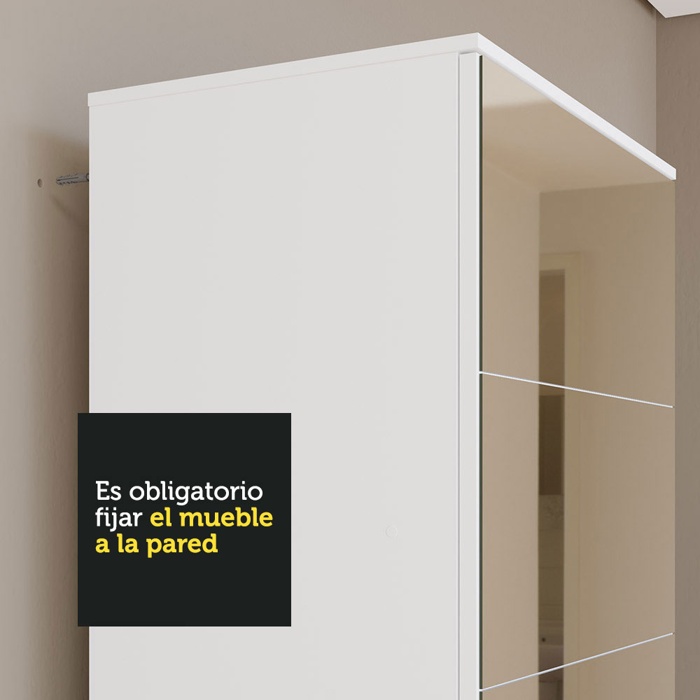 Zapatera Madesa Isis con 1 Puerta y Espejo Blanco.