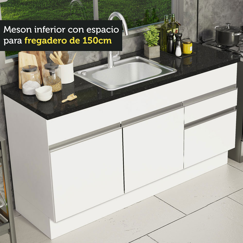 Mueble para Tarja Madesa Glamy 150cm Sin Encimera y Tarja BB.