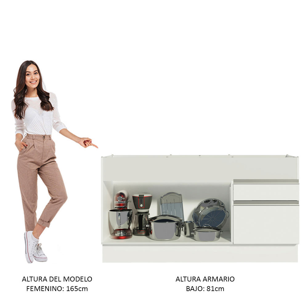 Mueble para Tarja Madesa Glamy 150cm Sin Encimera y Tarja BB.