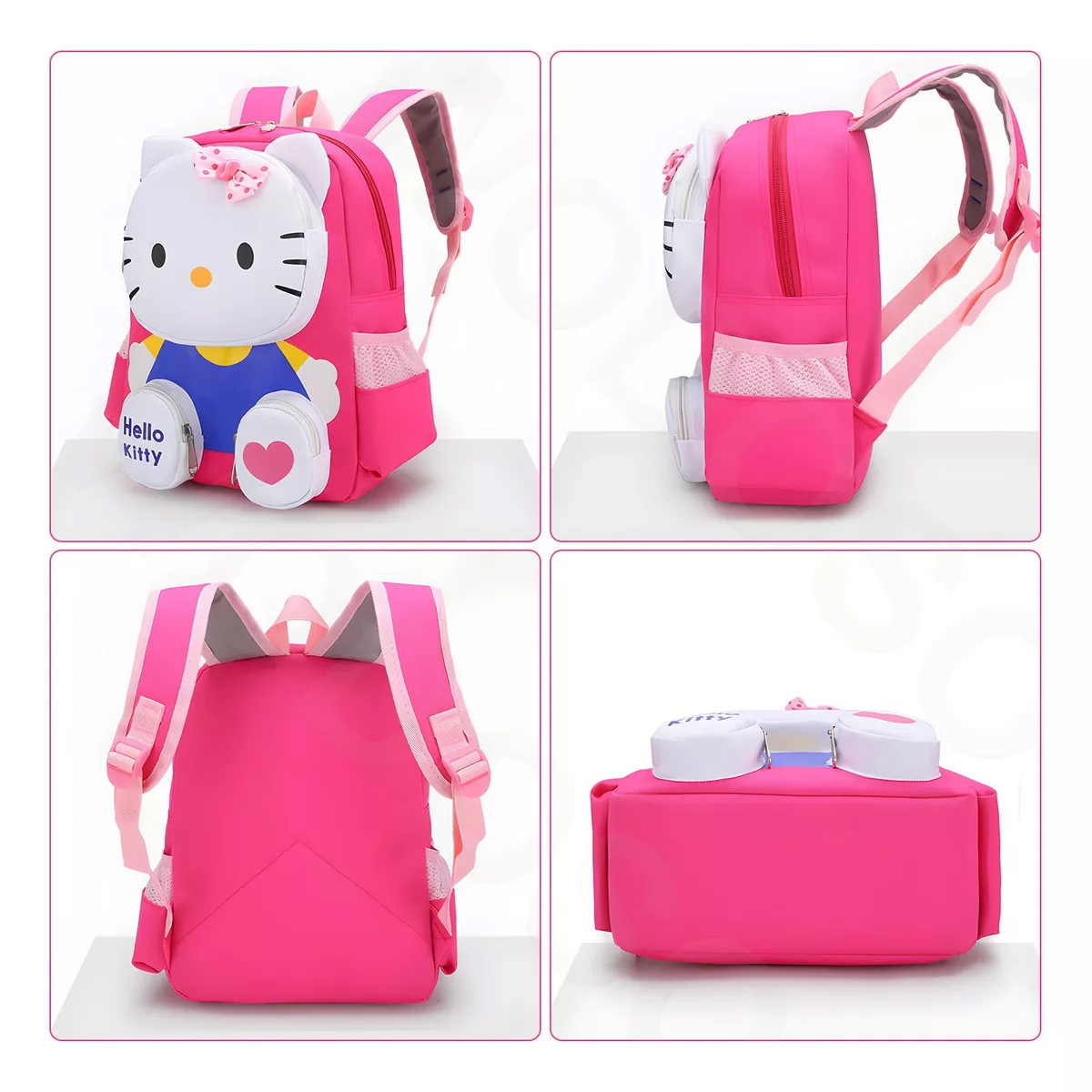 Mochila Hello Kitty 3d Dibujos Animados Kawaii Mochilas Escolares Para Niños Preescolar Primaria Media Color Rosa.