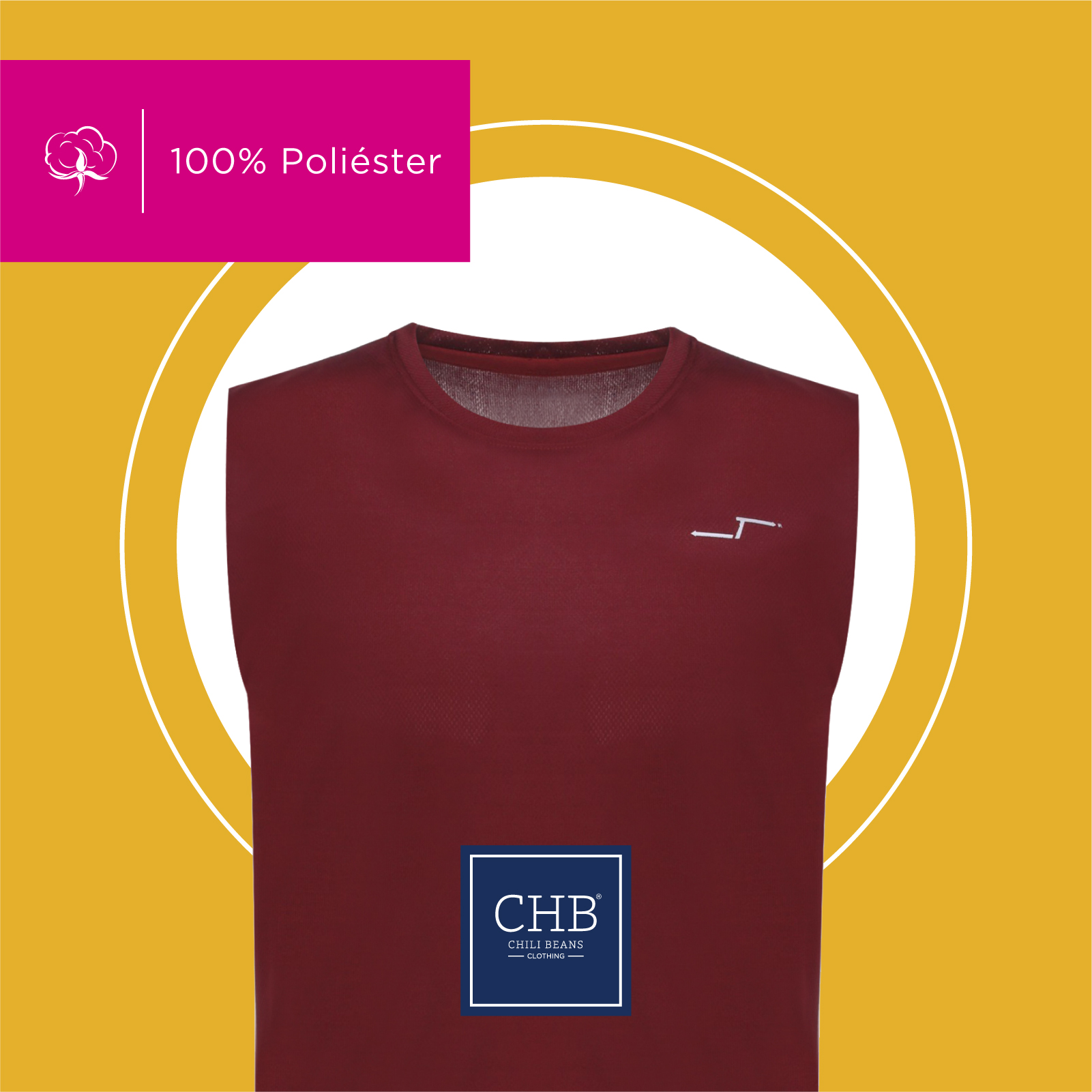 Paquete De 5 Playeras Deportivas Sin Mangas Cuello Redondo Para Hombre CHB Chili Beans Clothing Co.