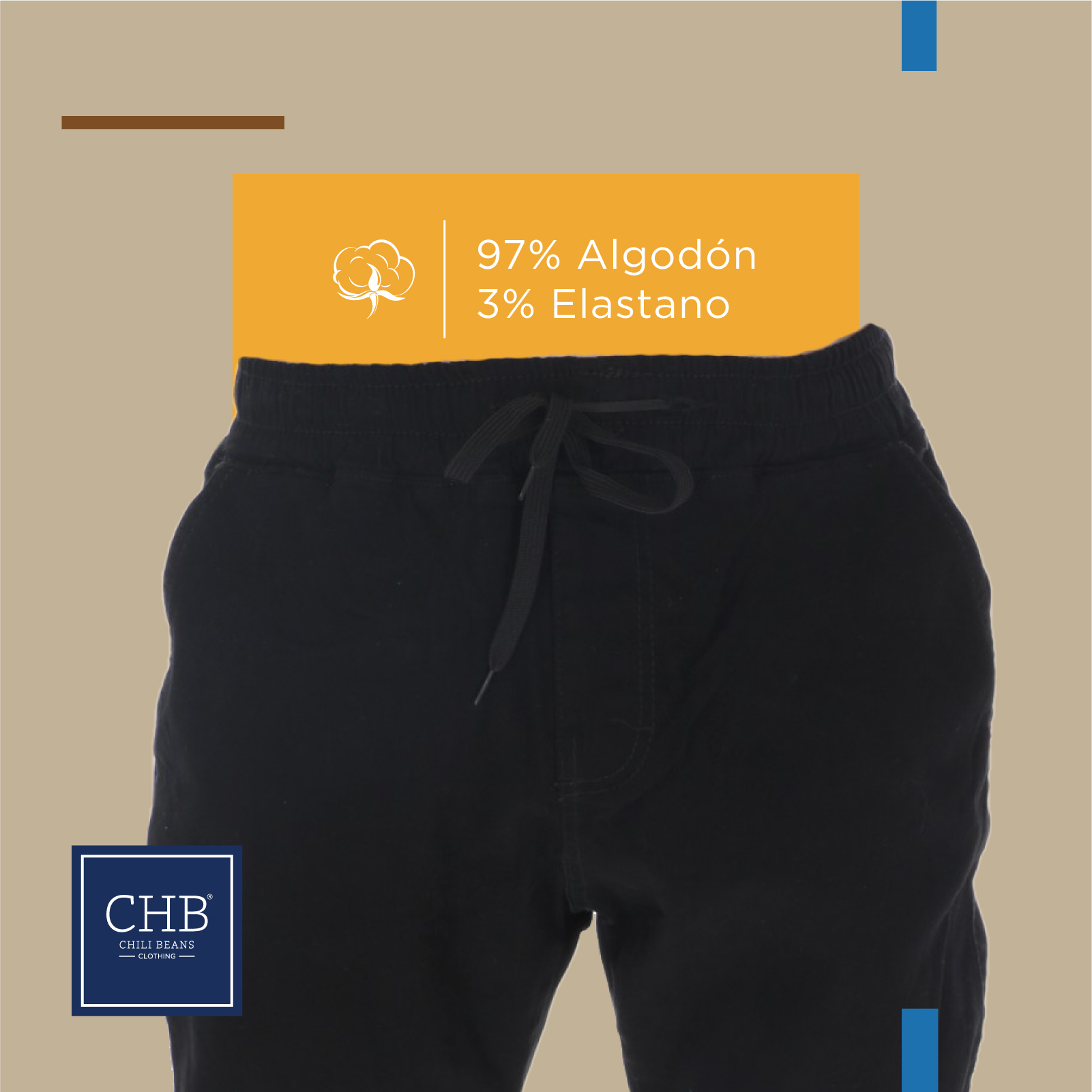 Jogger De Gabardina Para Hombre Slim Color Negro.