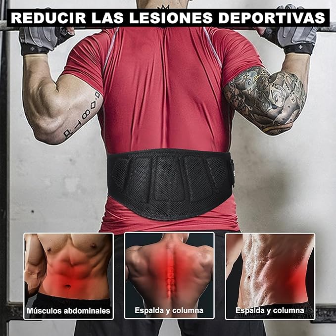 Cinturón para pesas, Cinturón de Levantamiento de Pesas con Guantes de Gym,ideal para levantamiento de pesas,Cinturon Gimnasio Hombre y Mujer, para Gym, Musculación,Crossfit,Halterofilia.