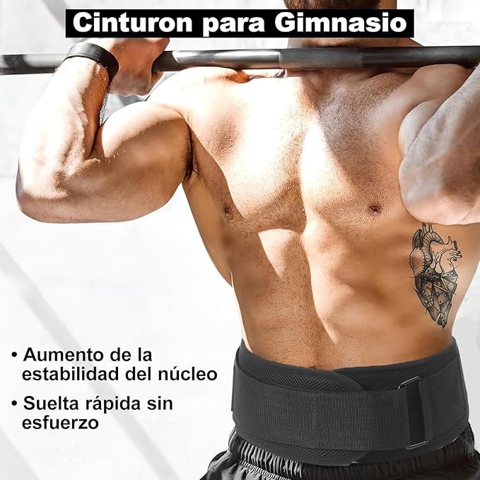 Cinturón para pesas, Cinturón de Levantamiento de Pesas con Guantes de Gym,ideal para levantamiento de pesas,Cinturon Gimnasio Hombre y Mujer, para Gym, Musculación,Crossfit,Halterofilia.