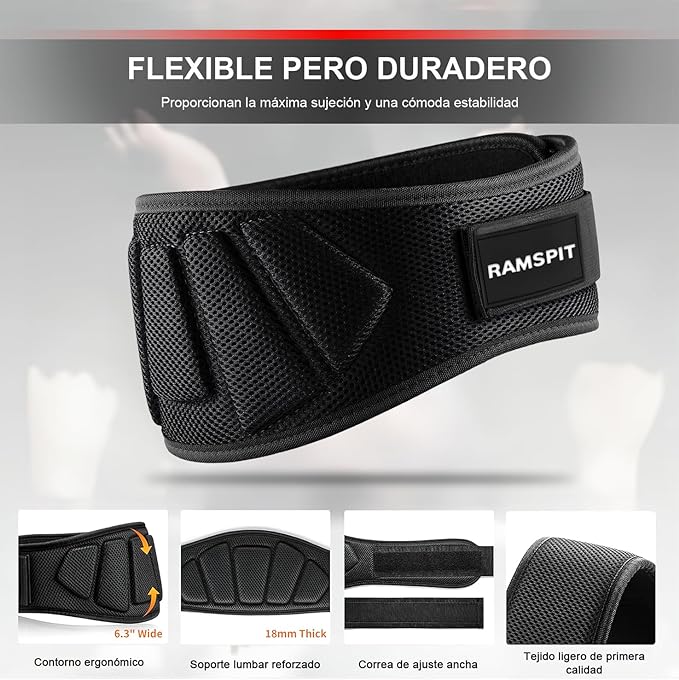 Cinturón para pesas, Cinturón de Levantamiento de Pesas con Guantes de Gym,ideal para levantamiento de pesas,Cinturon Gimnasio Hombre y Mujer, para Gym, Musculación,Crossfit,Halterofilia.