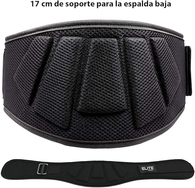 Cinturon para gimnasio, faja para soporte de espalda baja, ideal para levantamiento de pesas, 17cm de soporte, faja para gym y crossfit, para hombres y mujeres.
