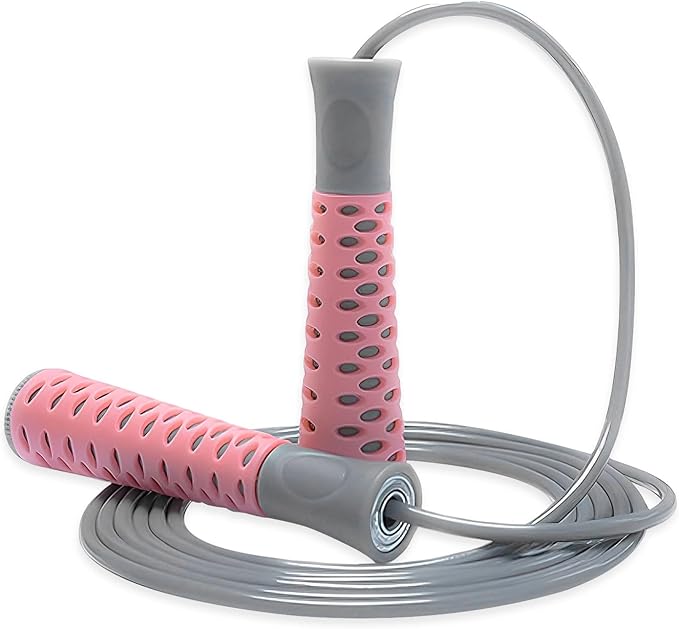 Saltar la cuerda, rodamiento de bolas silencioso, cuerda de saltar para competencia, deja que saltar la cuerda a alta velocidad guíe tu viaje para quemar grasa, cuerda ajustable de 275 cm, rodamiento de bolas de acero ergonómico y mangos de silicona antideslizantes..