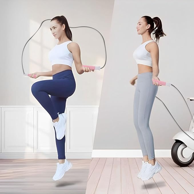 Saltar la cuerda, rodamiento de bolas silencioso, cuerda de saltar para competencia, deja que saltar la cuerda a alta velocidad guíe tu viaje para quemar grasa, cuerda ajustable de 275 cm, rodamiento de bolas de acero ergonómico y mangos de silicona antideslizantes..