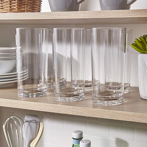 A Vasos reutilizables de plástico transparente clásicos de Estados Unidos (juego de 6) tazas de té helado de 24 onzas, vasos sin BPA, fabricados en Estados Unidos, aptos para lavaplatos.