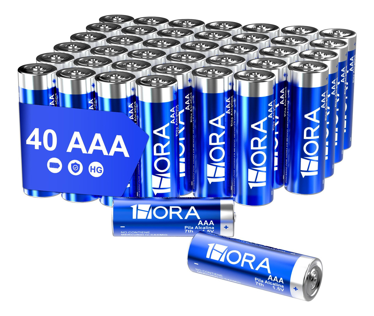 40 Pilas AAA baterias Alcalinas 1HORA GAR131