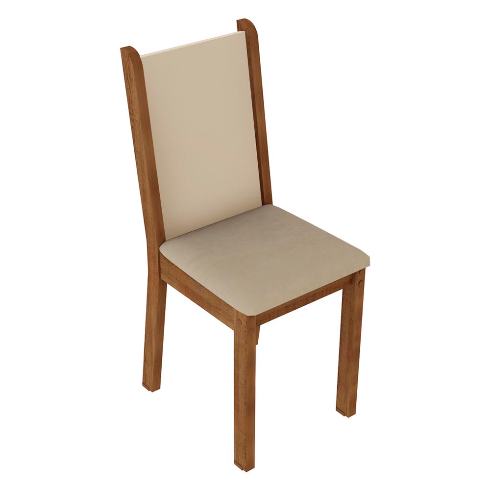 Kit 4 Sillas de Comedor 4291 Madesa Marrón/Crema/Beige.