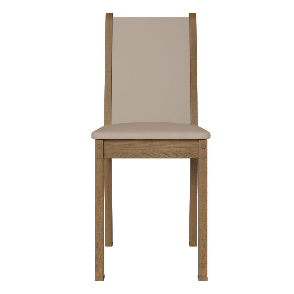 Kit 4 Sillas de Comedor 4291 Madesa Marrón/Crema/Beige.