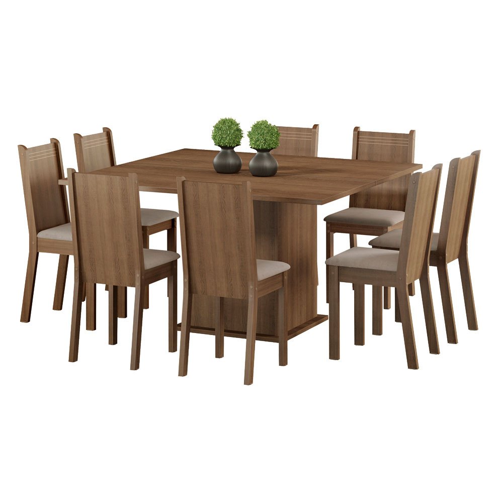 Juego de Comedor con Mesa y 8 Sillas Madesa Clarice MB.