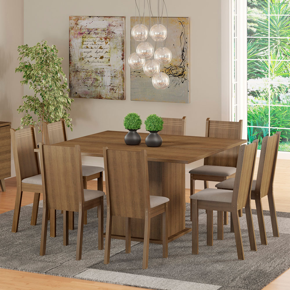 Juego de Comedor con Mesa y 8 Sillas Madesa Clarice MB.