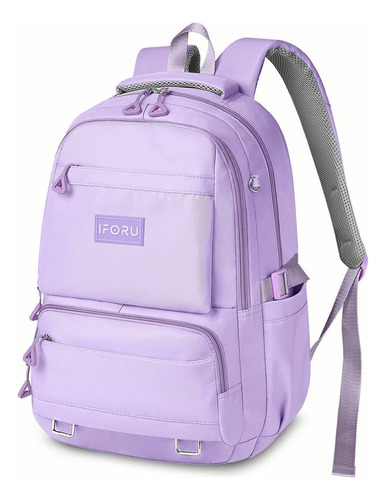 Mochila Iforu Antirrobo Backpack-02G Escolar Para Laptop 30L Violeta.