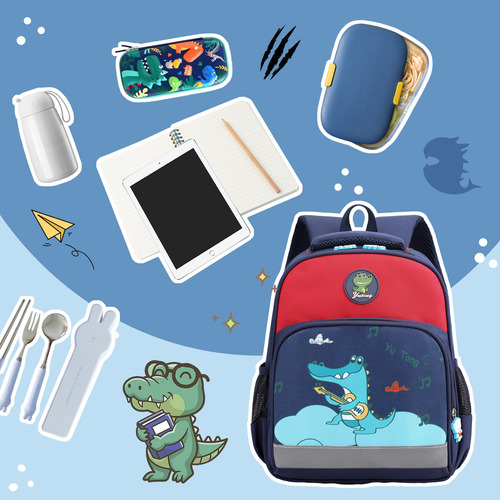 Mochilas Escolar De Primaria Para Niños Niña De Gran Capacidad De Unicornio Dinosaurio Con Cremallera De Dibujos Animados.