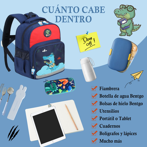 Mochilas Escolar De Primaria Para Niños Niña De Gran Capacidad De Unicornio Dinosaurio Con Cremallera De Dibujos Animados.