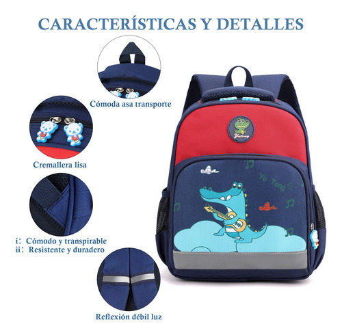 Mochilas Escolar De Primaria Para Niños Niña De Gran Capacidad De Unicornio Dinosaurio Con Cremallera De Dibujos Animados.