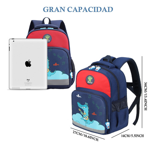 Mochilas Escolar De Primaria Para Niños Niña De Gran Capacidad De Unicornio Dinosaurio Con Cremallera De Dibujos Animados.
