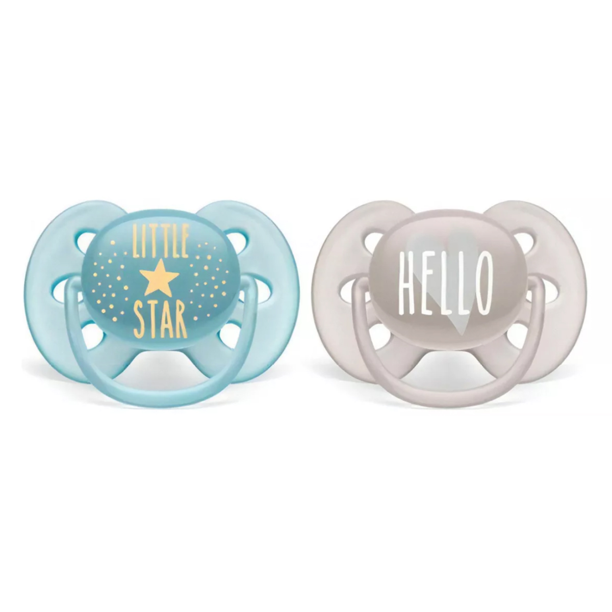 Chupón Para Bebé Ultra Soft Avent 2pz Azul Hello 6-18m.